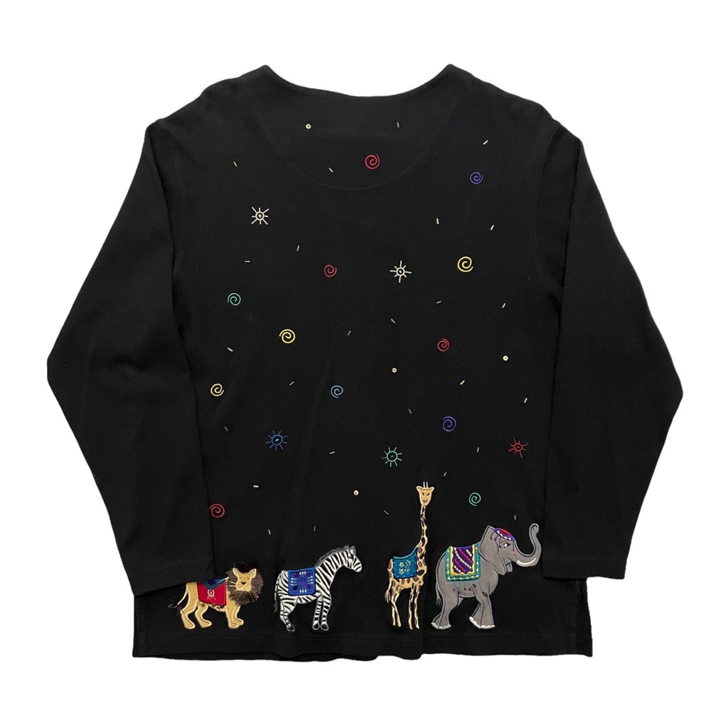 Vintage 90’s Embroidered Animal Cardigan - Picture 2 of 5